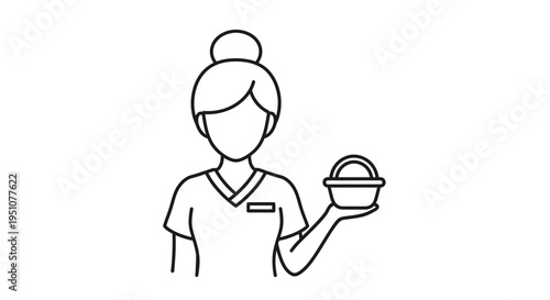 Healthcare Professional Holding Small Bowl with Contents