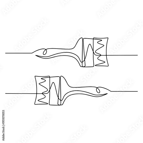 Artist Painting Brushes Silhouette Line Art for Art Studio and Creative Design