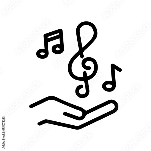 Music icon on hand
