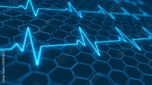 Heart Rate Monitor Displayed on Dark Blue