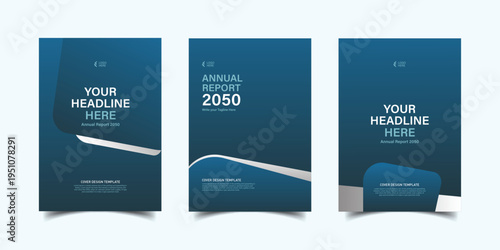Modern Blue Corporate Annual Report Cover Template Minimal Business Brochure Design