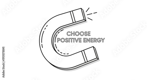 Choose Positive Energy Magnet Illustration - Motivation and Mindset Concept