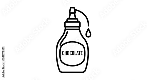 Chocolate Syrup Squeeze Bottle Icon - Sweet Dessert Topping