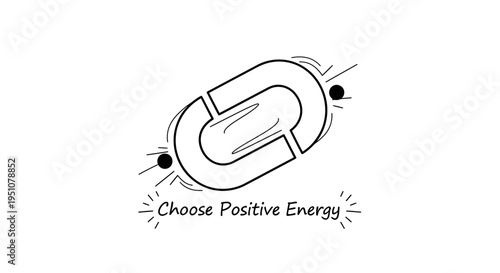 Choose Positive Energy Magnet and Particles - Motivational Concept