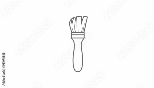 Clean Paint Brush Icon Isolated on White Background, Artistic Tool for Painting and Design