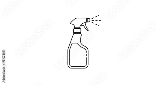 Cleaning Spray Bottle Icon, Spraying Liquid, Disinfection, Hygiene, Household Cleaning Concept