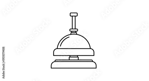 Vintage Hotel Bell Icon, Service Bell, Reception Desk Bell, Call Bell, Vintage Service Icon