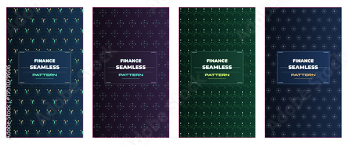 Finance seamless pattern cover collection, luxury business advertisement layout, modern poster template, premium magazine cover set, corporate editorial design, investment branding visual, banking fly