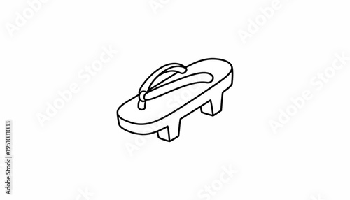 Traditional Japanese Geta Sandal Outline Icon