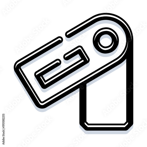 Portable storage device or universal serial bus drive illustration, representing data transfer, digital information, and technology in a modern outline graphic style