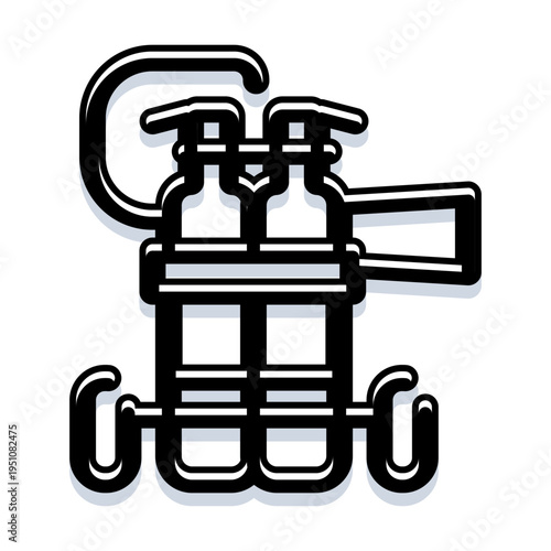 Scuba diving equipment showing twin oxygen tanks and regulator, capturing the essence of underwater exploration, adventure, and marine sport with specialized breathing apparatus