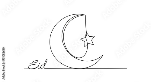 Crescent Moon and Star Symbol.