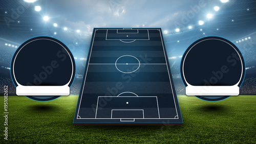 Customizable soccer lineup planner, build your ultimate team,3d rendering.