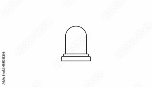 Simple Line Drawing of a Dome or Bell Shape on a Base, Minimalist Icon