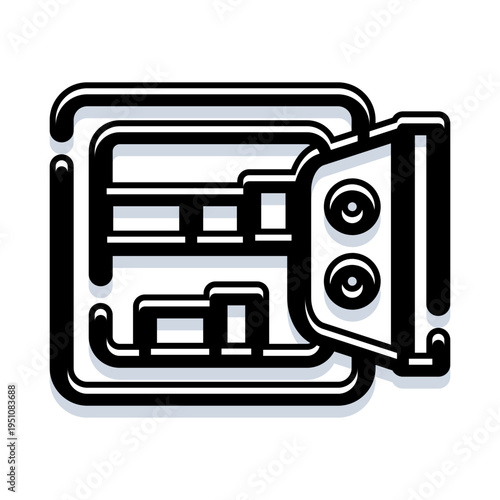 Open safe vault icon illustrating concepts of asset security, financial protection, and secure storage for valuables or important documents in a financial institution or personal setting