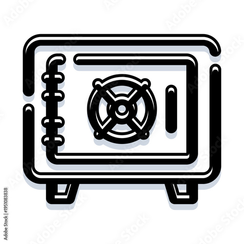 Safe vault icon representing security and protection for money, savings, valuables and data, ideal for banking, finance, investment, insurance and secure storage concepts
