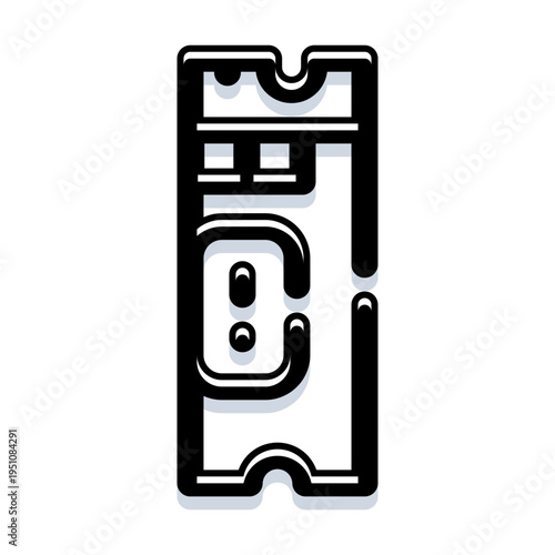 M.2 solid state drive module in line art style, illustrating computer hardware technology, data storage, and digital information processing for fast memory solutions