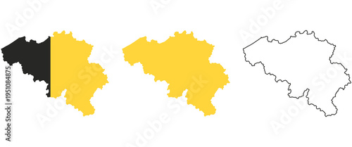 Belgium flag colors national symbol country map vector illustration