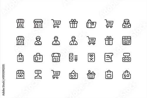 Retail Shopping And Payment Icons For Ecommerce And Business Applications