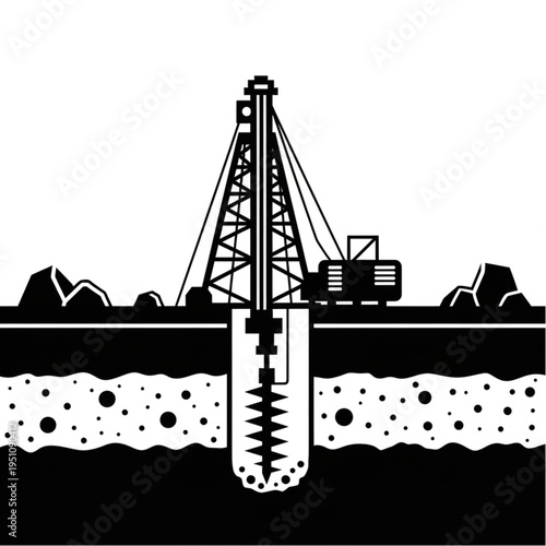 Drilling Rig Extracting Resources from the Earths Subsurface.