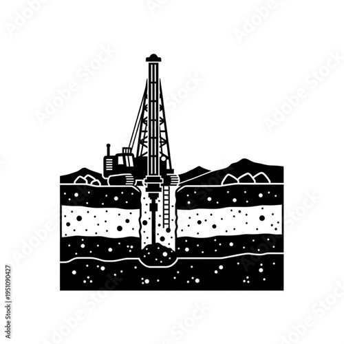 Drilling Rig Extracting Resources from the Earths Subsurface.