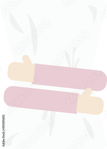 Flat Vector Illustration of Hands Hugging a Soft White Pillow
