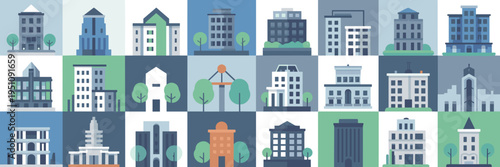 Urban planning and construction icons – Perfect for architectural presentations, real estate websites, or civil engineering tools.