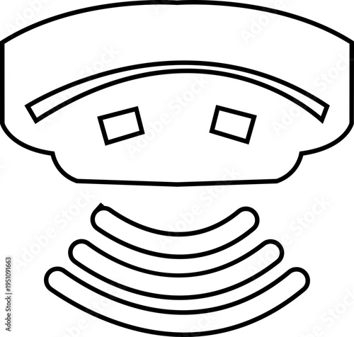 Testing smoke alarm icon. Logo of testing smoke alarm,, alert icon with device outline. hand pressing test button. harmonious logo variations of the same emblematic, hand pressing test button.