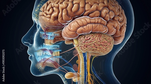 Gut–brain axis in Parkinson’s disease with vagus nerve link and alpha-synuclein spread arrows.