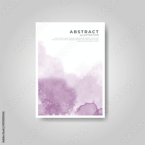 Blurry abstract artwork with purple hues and illegible text