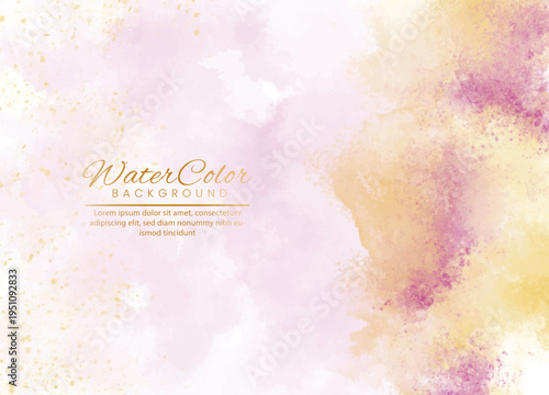 Blurry floral design with elegant gold text on a soft pastel background