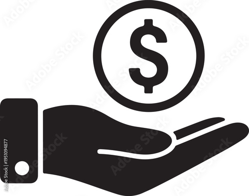 A hand holding a dollar sign symbolizing financial donation or contribution