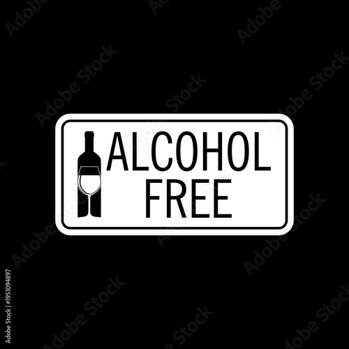 Alcohol Free Product icon isolated on black background