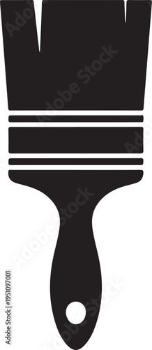 Obraz na plátně A sleek black paintbrush with a classic design and a round handle tip