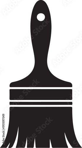 A classic paintbrush with a white handle and bristles ready for use