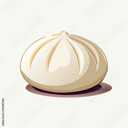 Vibrant illustration of a traditional Asian steamed bun, a beloved savory snack often enjoyed in Chinese cuisine
