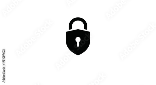 Minimal black and white lock icon representing security, privacy and data protection.