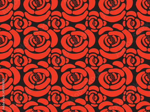 red rose flower seamless vector pattern for design and decoration