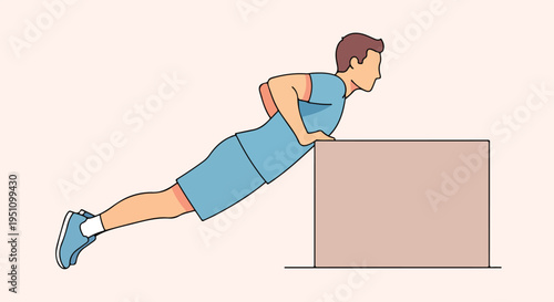 Person performing push-ups using a block for a higher range of motion