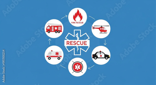 Emergency Rescue Services and Vehicles Diagram.