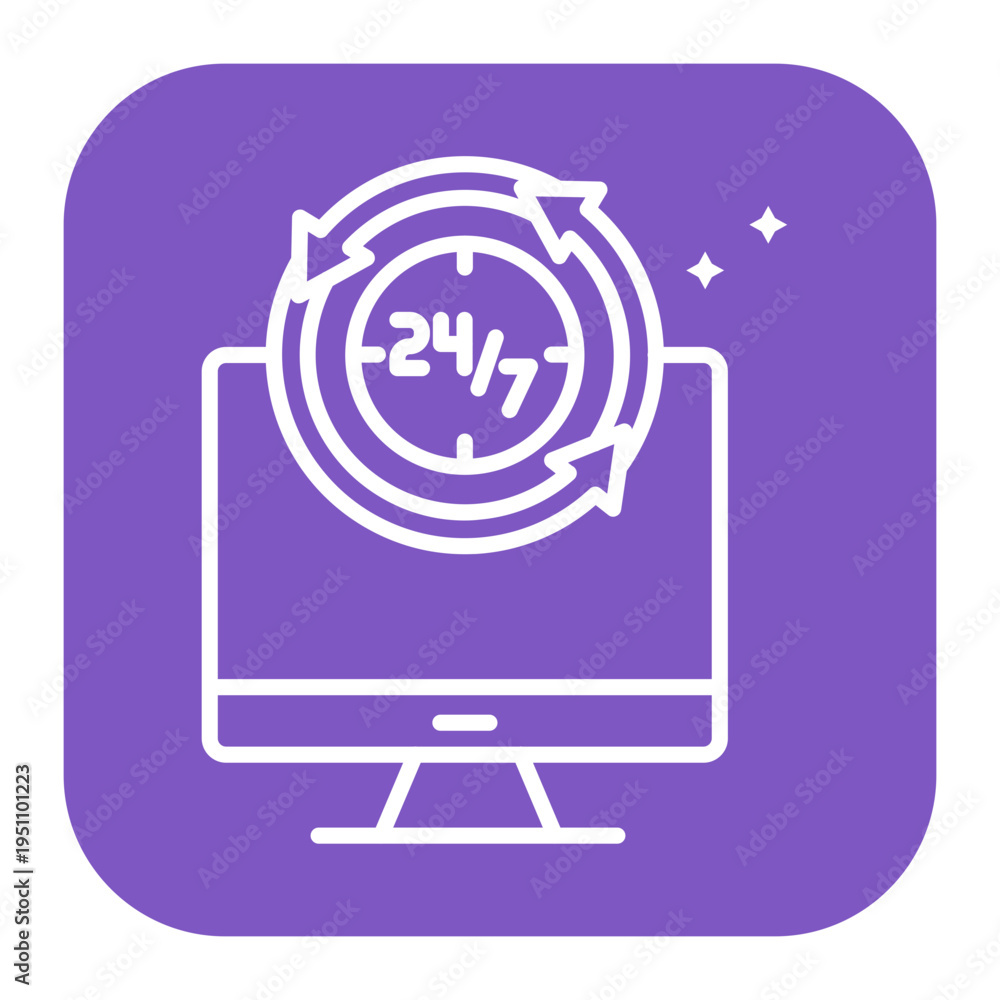 Fototapeta premium 24 7 Monitoring Icon