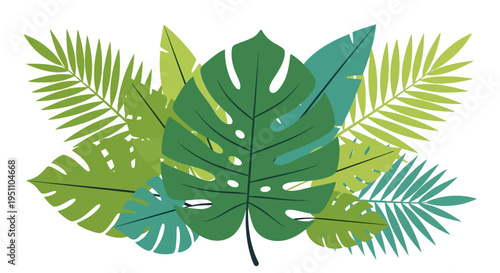 Tropical leaf arrangement illustration botanical elements for design and decoration