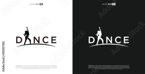 Dynamic Silhouette Dancer Performance Logo Design for Music and Entertainment Brand