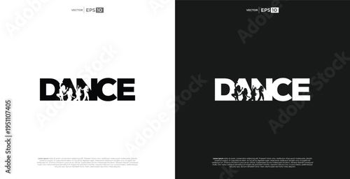 DANCE wordmark with silhouette of dancers