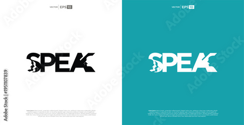 Speak Word Communication Concept with Human Profile Icons