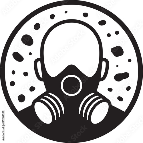 gas mask respirator icon toxic protection hazard safety symbol minimal