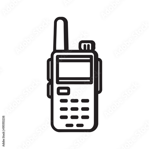 Vector walkie talkie icon, black line illustration