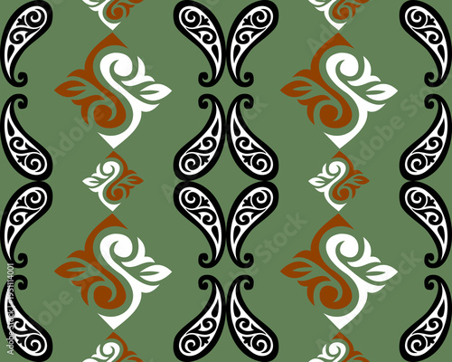 Geometric Ethnic Pattern Design Background or Wallpaper.