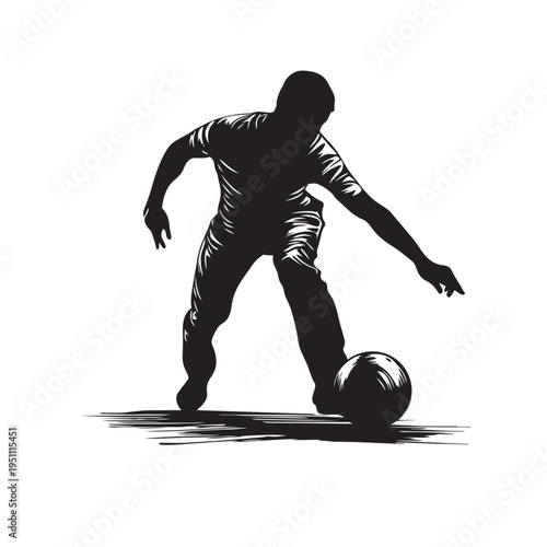 silhouette of bowling athlete with ball