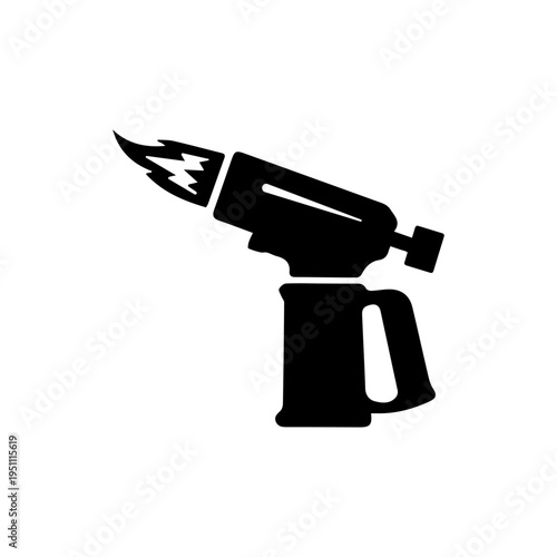 Black Gas Torch Vector Illustration.